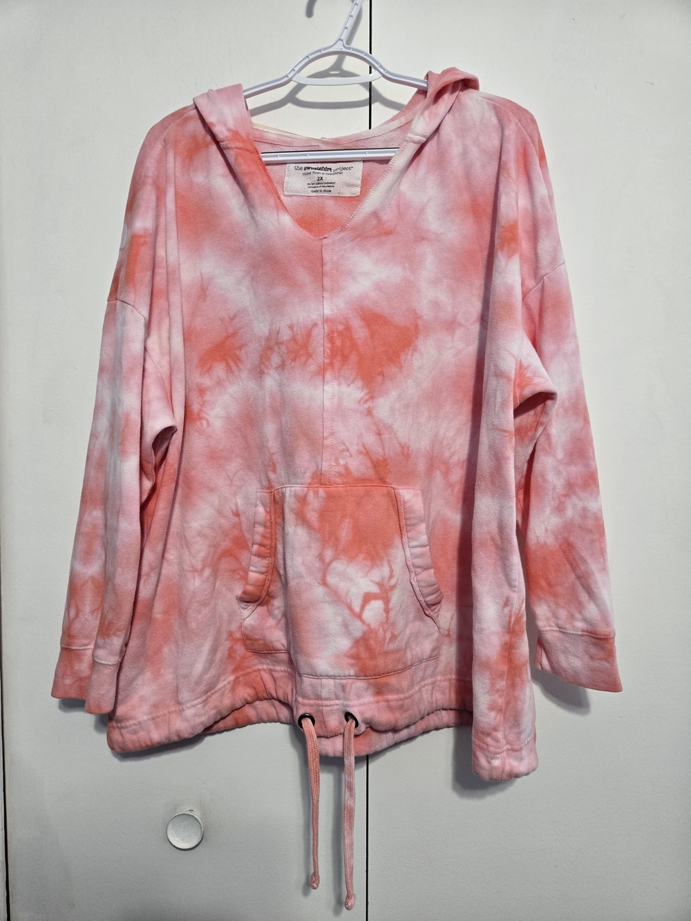 The Sweatshirt Project Tie Dye Hoodie Pullover Pink 2X Plus Size